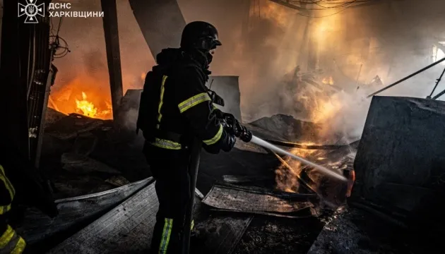 рф атакувала Богодухів на Харківщині безпілотниками, спалахнула пожежа на складі зерна