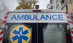 A massive fire broke out in Kharkiv following a Russian strike