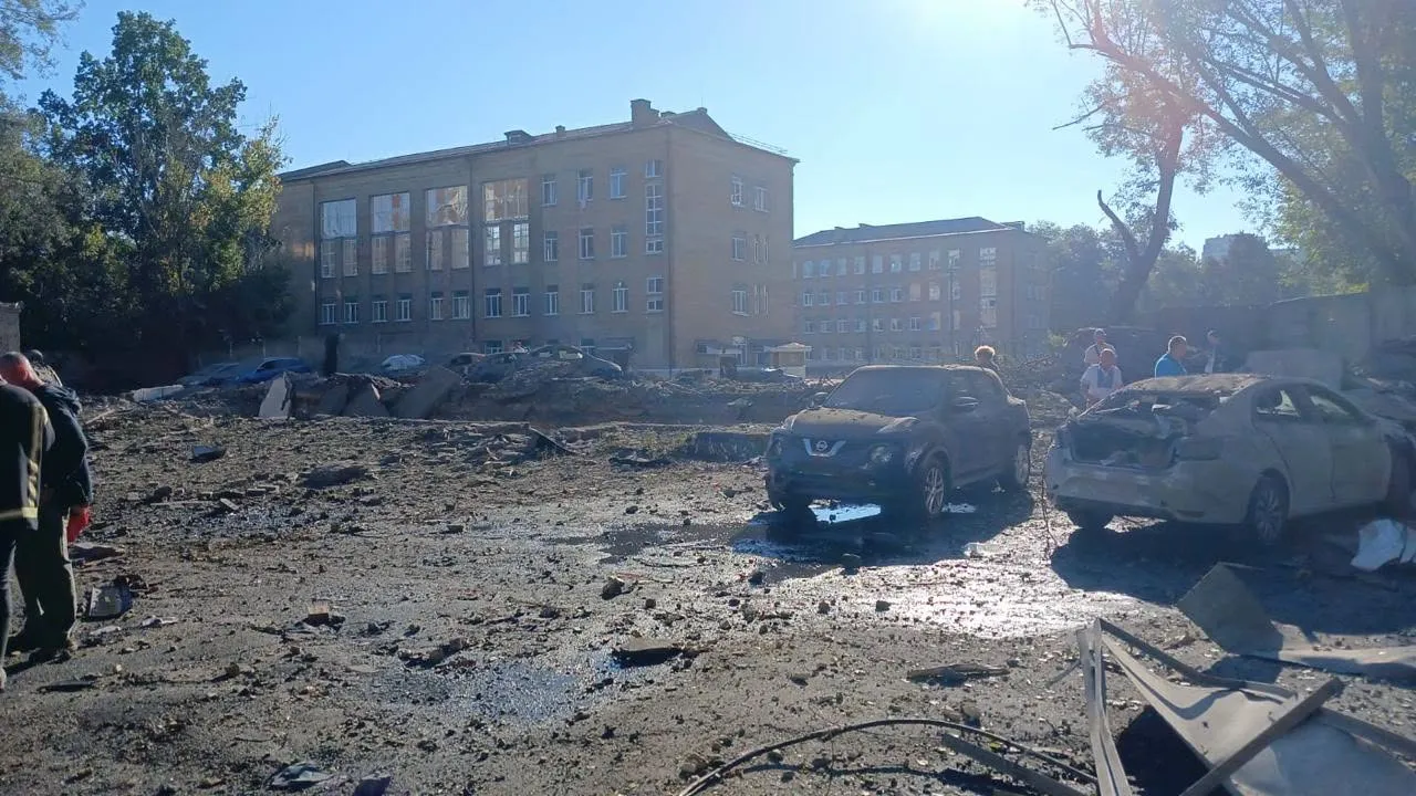 A Russian attack damaged a children's hospital in Kyiv's Solomyanskyi District