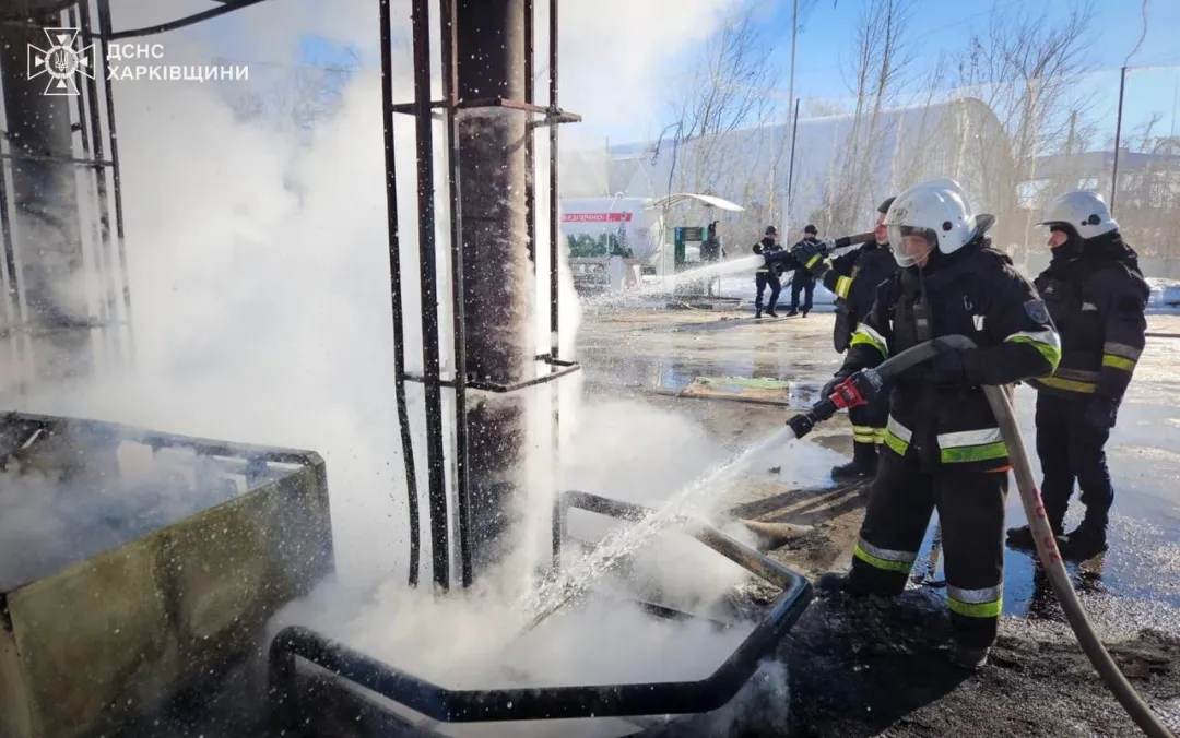 Drone attack causes fire at a petrol station in Kharkiv region: one injured
