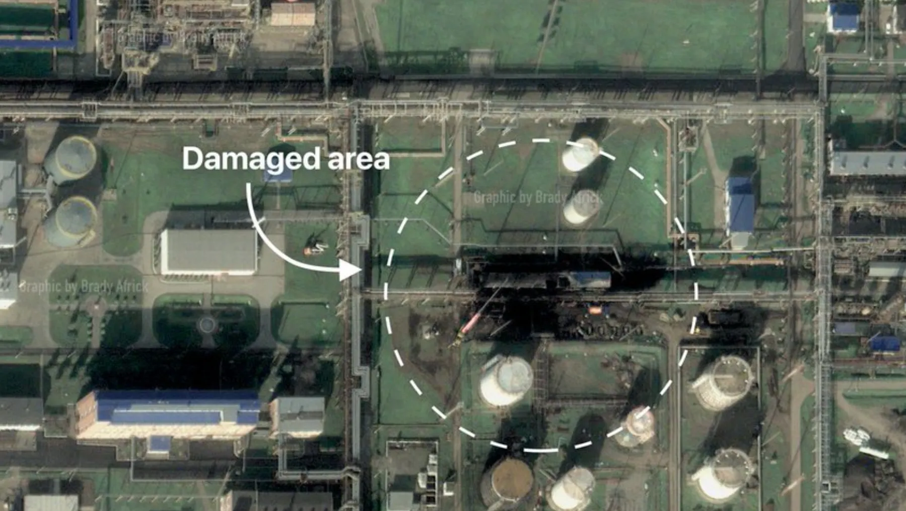 Український дрон пошкодив Афіпський НПЗ: супутникові знімки