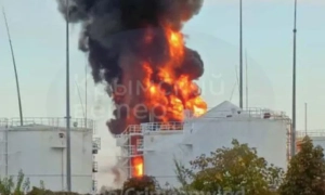 У Криму на нафтобазі в Гвардійському спалахнув другий резервуар після атаки дронів