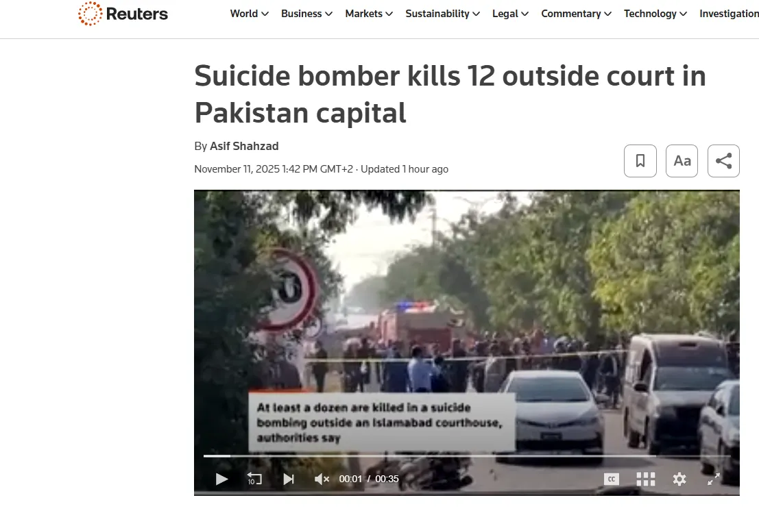 W budynku sądu w Islamabadzie doszło do wybuchu, w wyniku którego zginęło 12 osób, a dziesiątki zostały ranne — Reuters