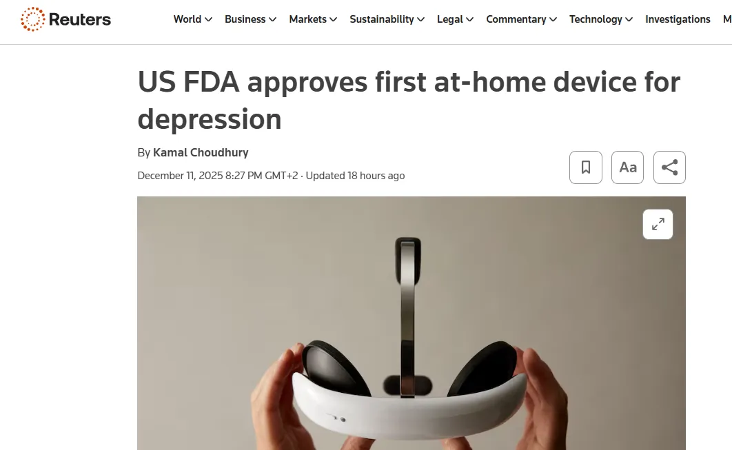 Пристрій Flow для домашньої стимуляції мозку проти депресії схвалили у США
