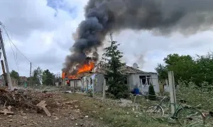 A Russian drone attacked a fuel truck at a gas station in Sloviansk