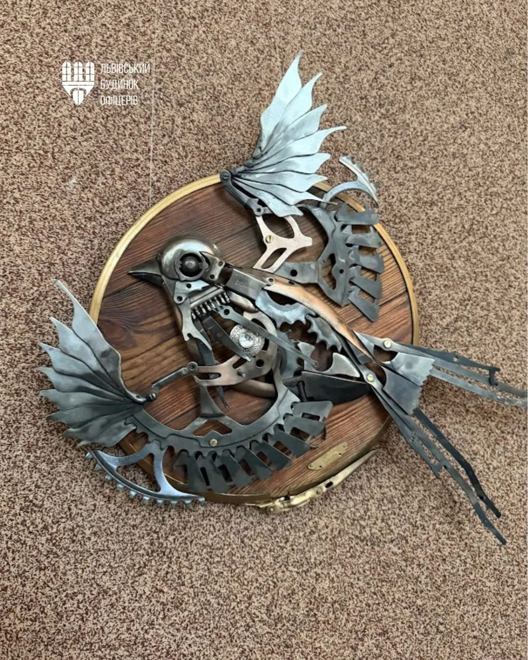 An exhibition of sculptures made from the wreckage of military equipment has opened in Lviv