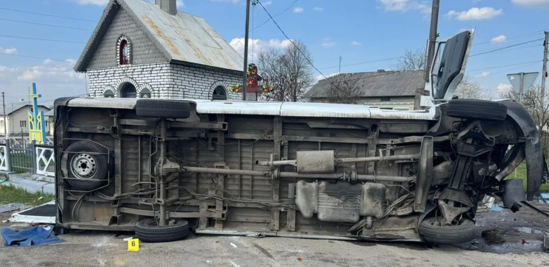 In the Carpathian region, a driver was killed and 14 people were injured in a collision involving a minibus