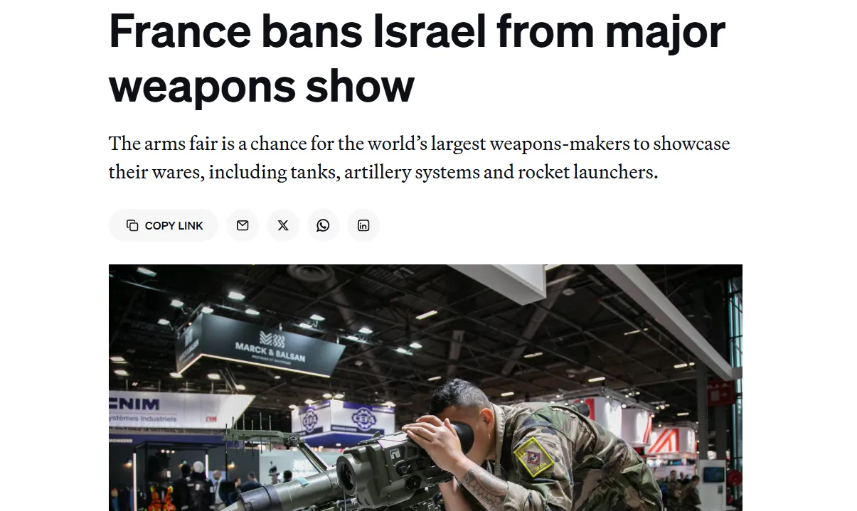 Франция ограничила участие Израиля в выставке вооружений Eurosatory — Politico