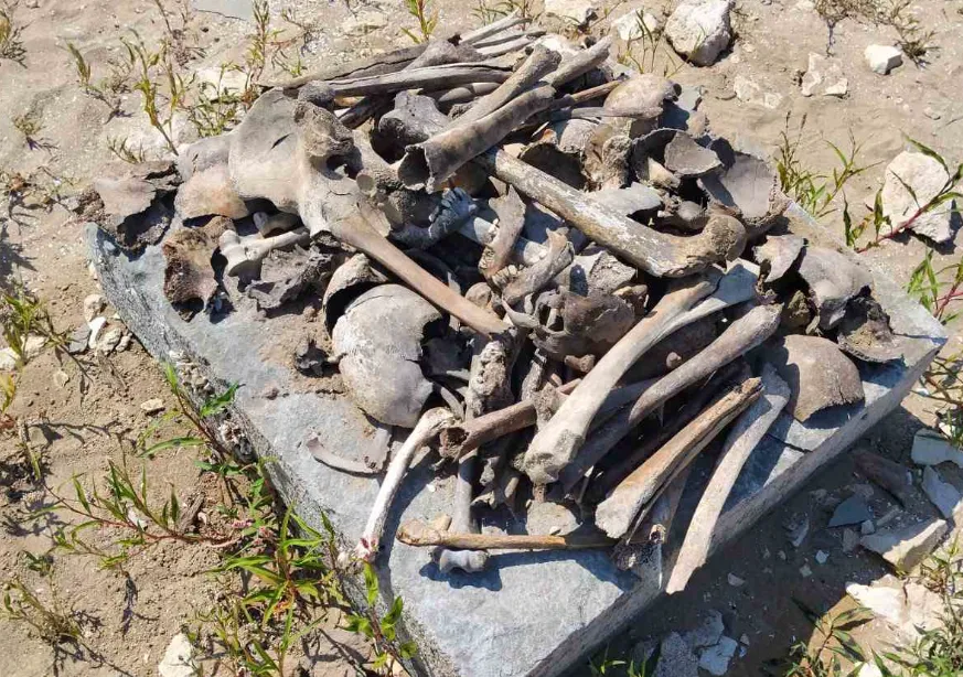 In Bukovina, human remains found after the Dniester River receded were reburied
