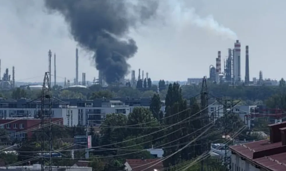 A fire broke out at Slovakia's largest oil refinery