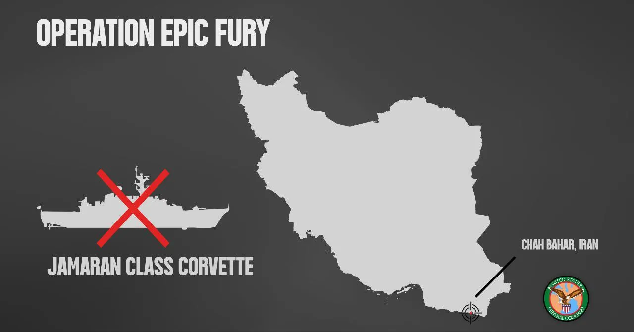 США заявили про ураження іранського есмінця класу «Джамаран»