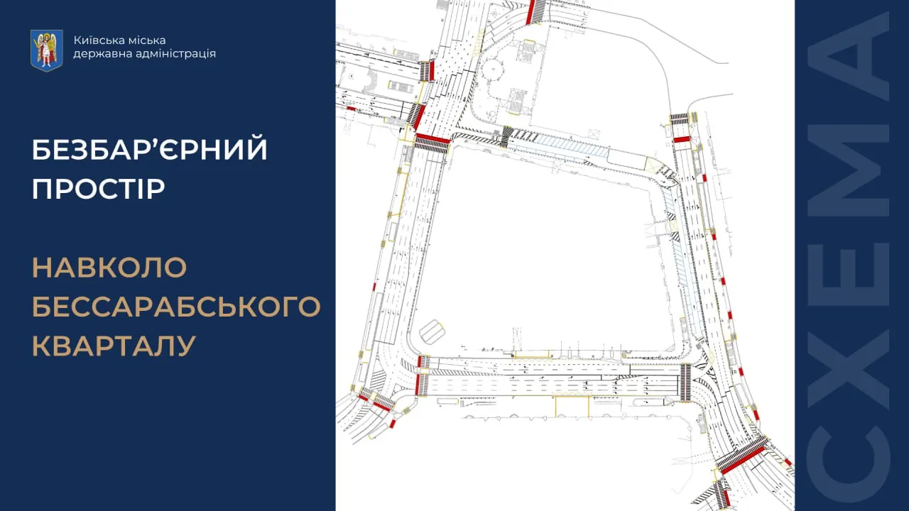 На Бессарабской площади обустроят шесть пешеходных переходов