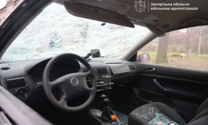 Russians attack car with drone in Zaporizhzhia region