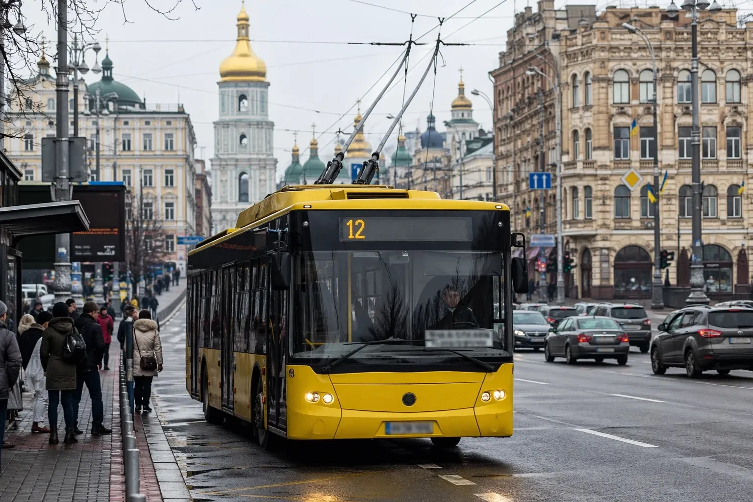 В двух районах Киева временно приостановили движение электротранспорта после атаки