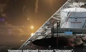 A Russian drone struck a police car in the Chernihiv region