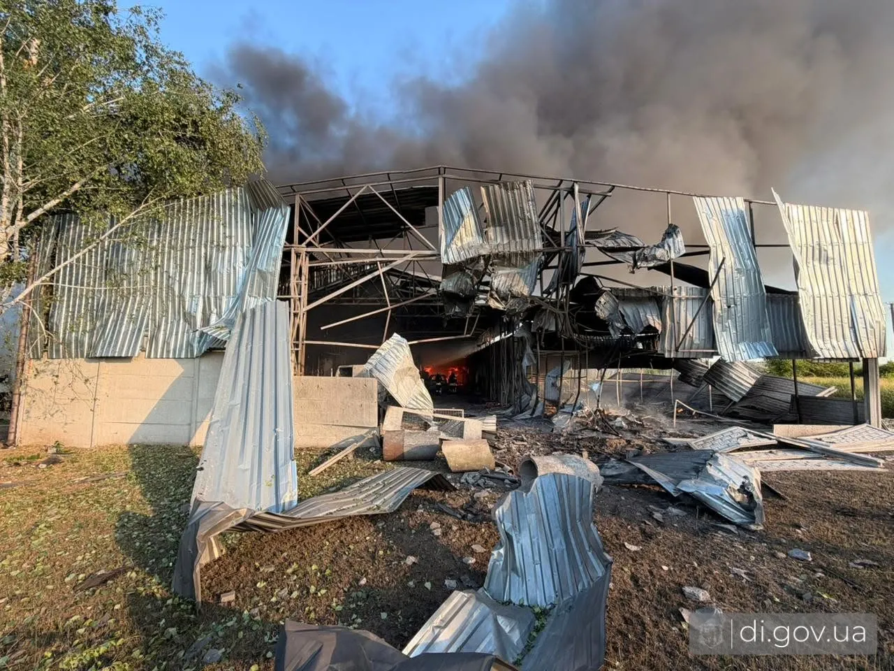 A Russian strike destroyed a factory in the Kharkiv region