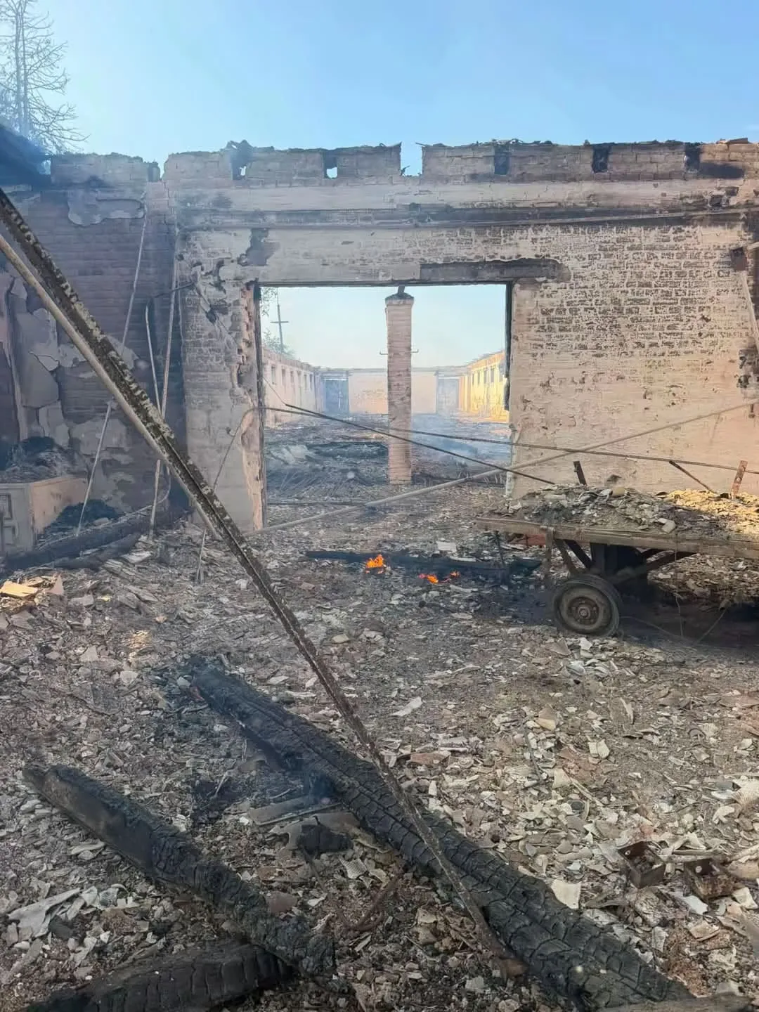 Російський удар зруйнував стайню Запорізького кінного заводу