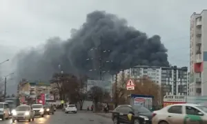 Video: Russians struck an ATB warehouse on the Zhytomyr Highway