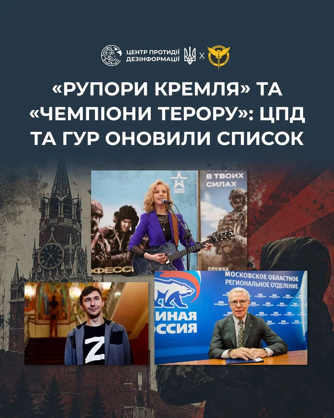 Ukraine has updated its list of Russian propagandists and supporters of the war