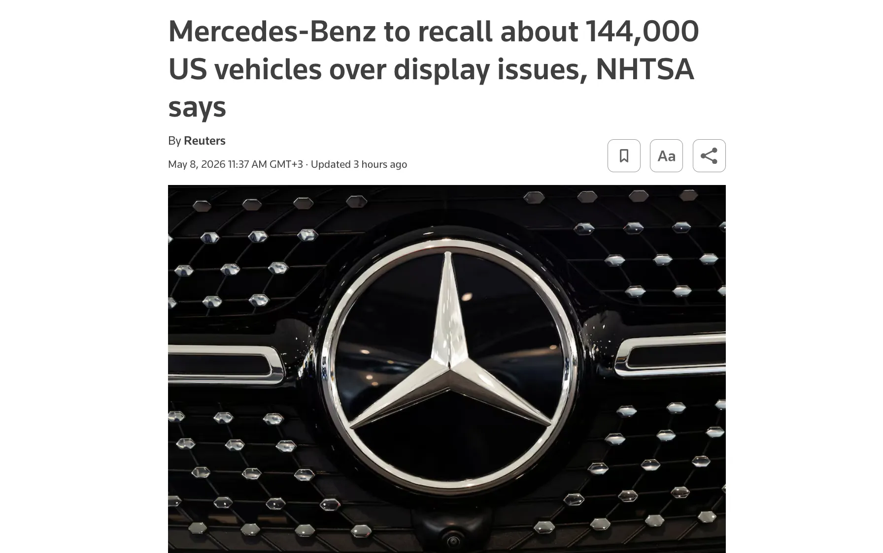 Mercedes-Benz терміново відкликає понад 140 тисяч авто — Reuters