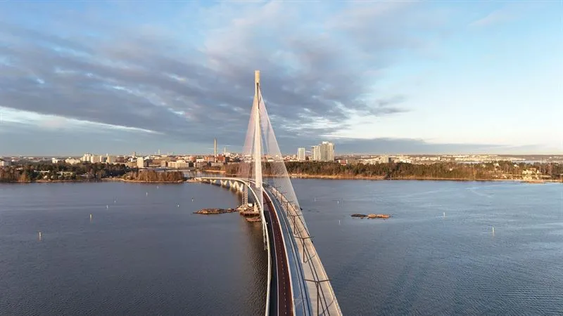 One of the world's longest pedestrian bridges has opened in Helsinki – video