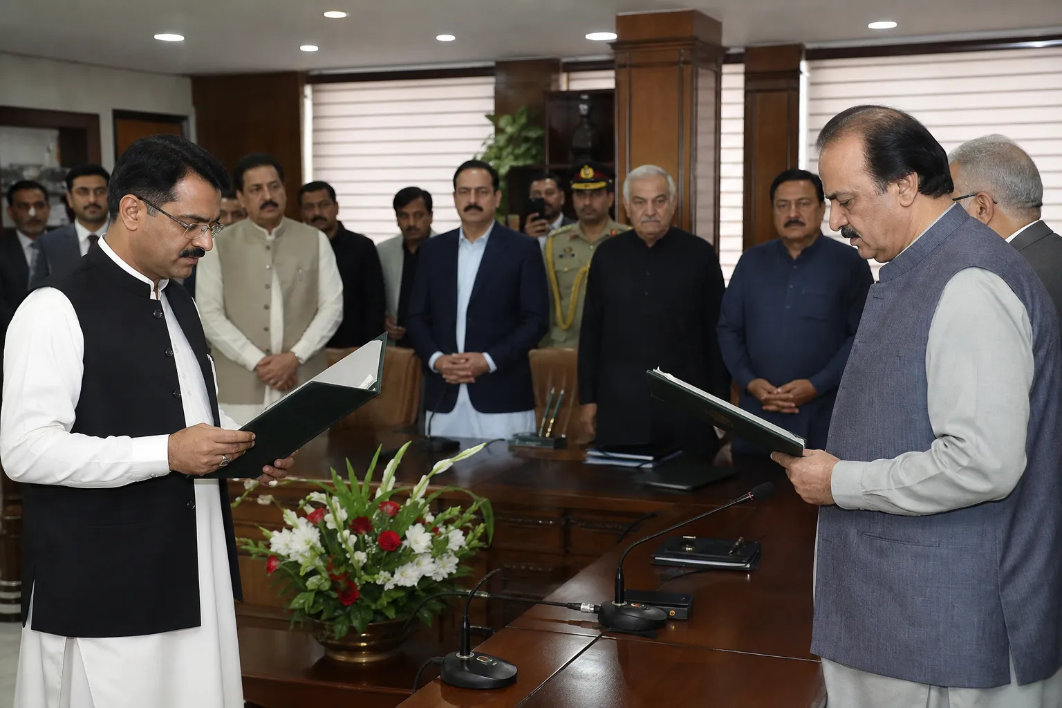 Azad Jammu and Kashmir PM allocates portfolios among eight ministers