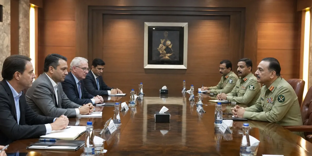 Asim Munir discusses defense technologies with POWERUS in Pakistan