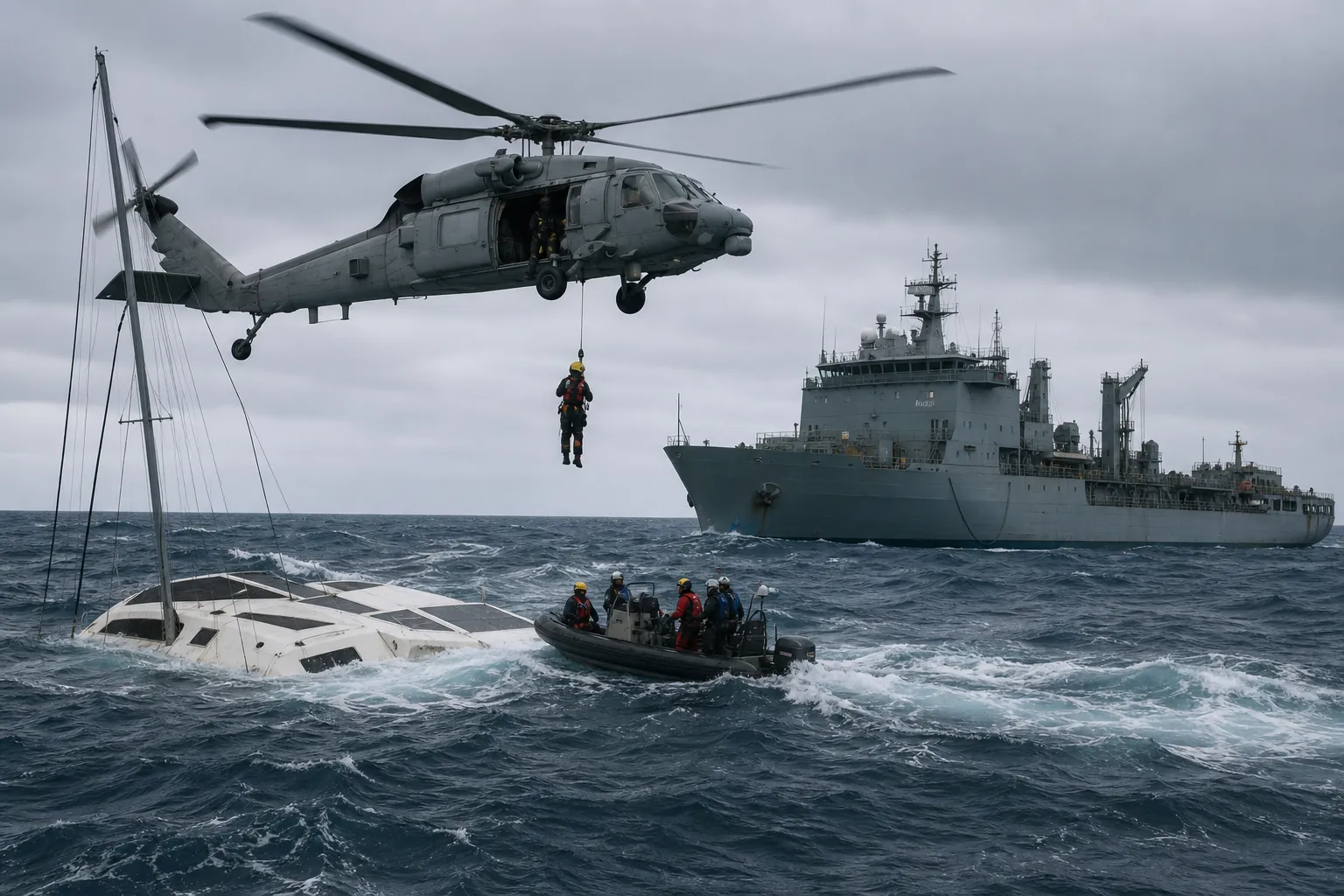 Королевские ВМС Австралии спасли канадского моряка в Индийском океане