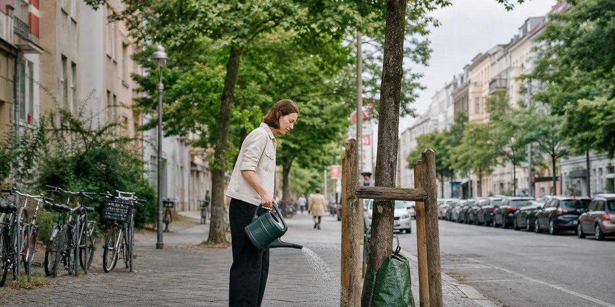 In Berlin, 12,000 volunteers water trees through a platform — The Guardian
