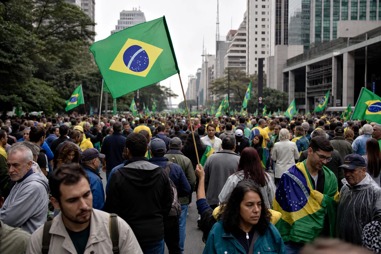 Tysiące zwolenników Flávio Bolsonaro wyszły na wiec w Brazylii