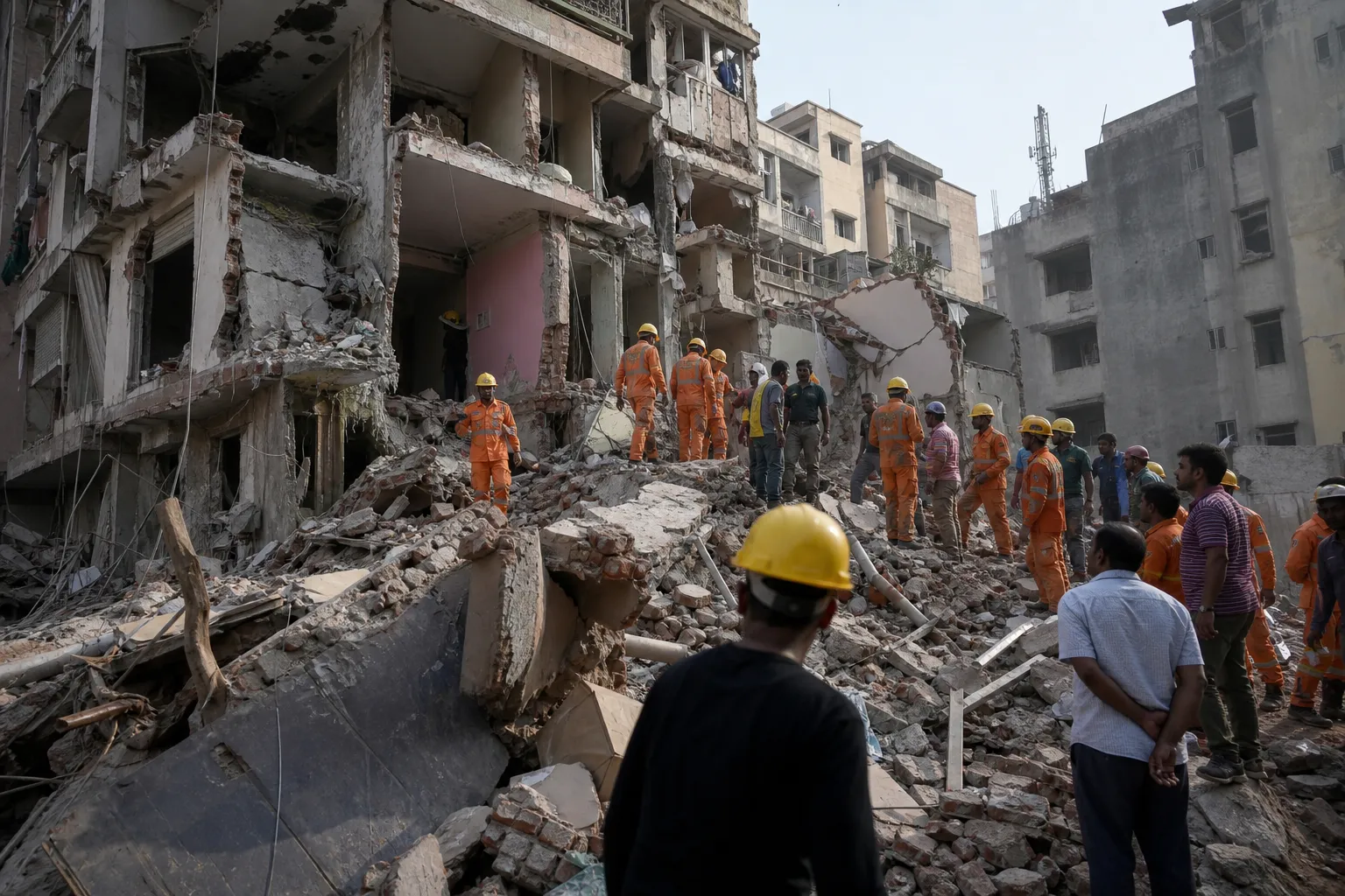 Multistory building collapses in Delhi, at least six people rescued