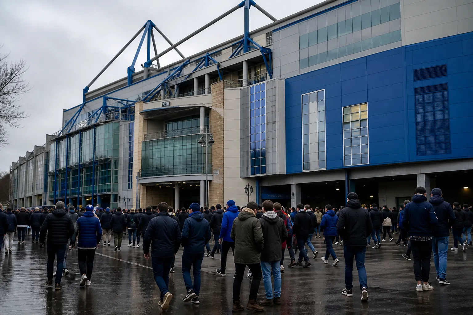 Kibic „Chelsea” pokazał flagę Wysp Falklandzkich podczas wejścia Fernandeza na boisko