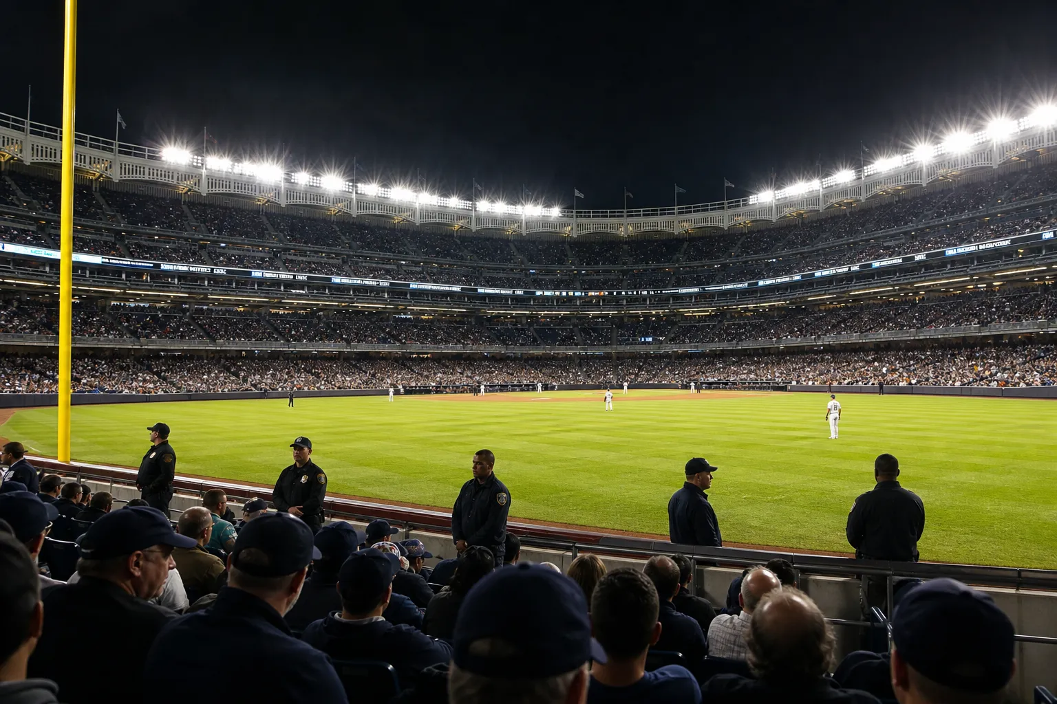 Spectator runs onto Yankee Stadium field in New York with Palestinian flag