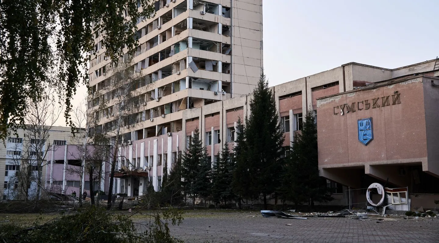 The Russians dropped an aerial bomb on Sumy State University