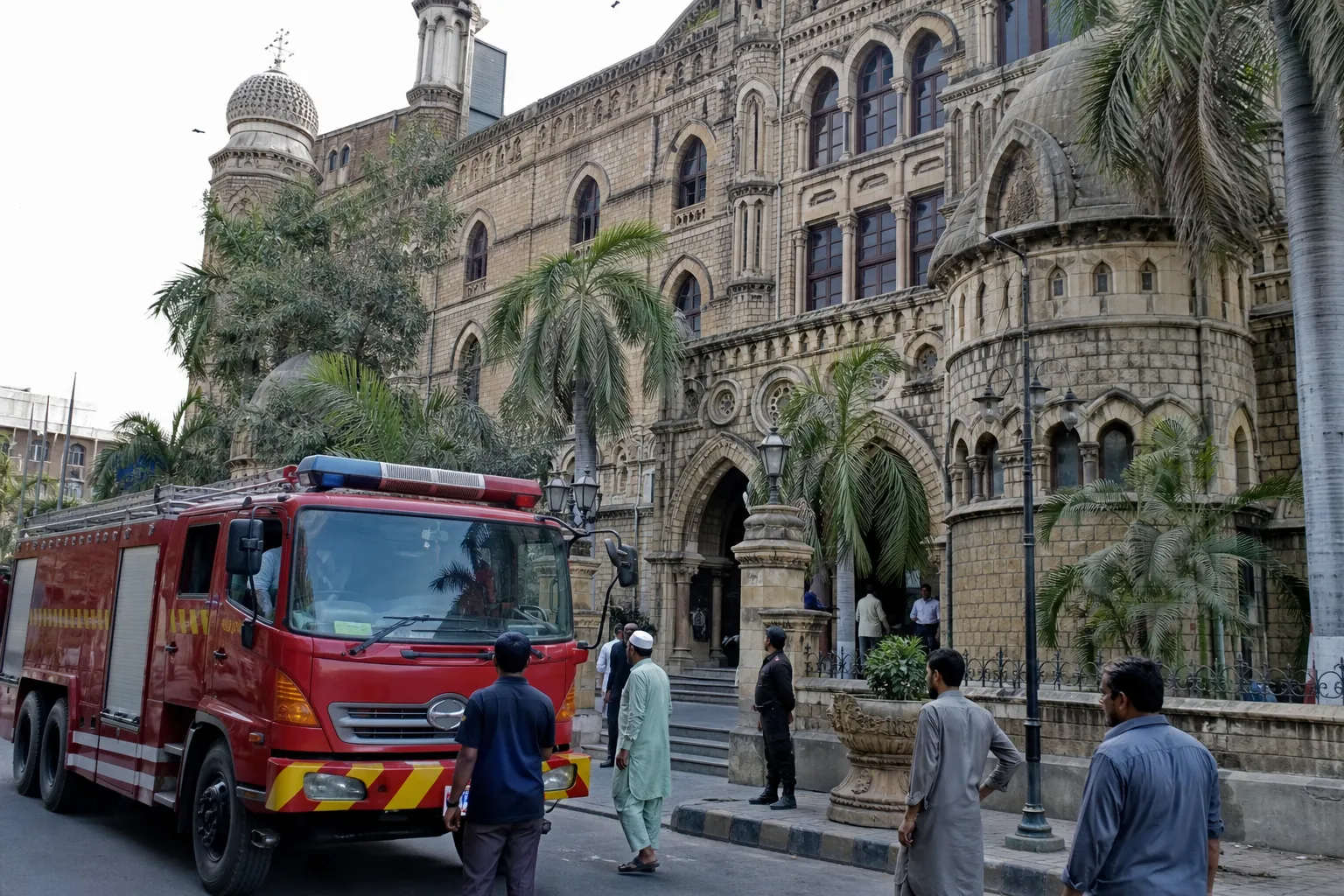 Air conditioner outdoor unit catches fire at Karachi mayor’s office in Pakistan