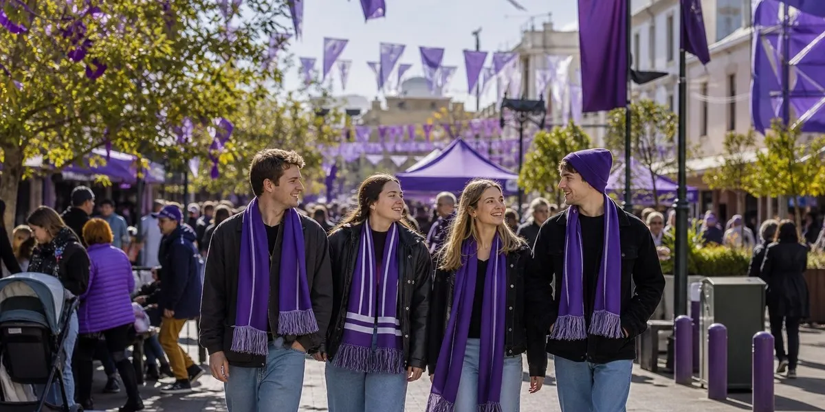 Fremantle w Australii ozdobione fioletem przed wielkim finałem AFL — ABC News Australia