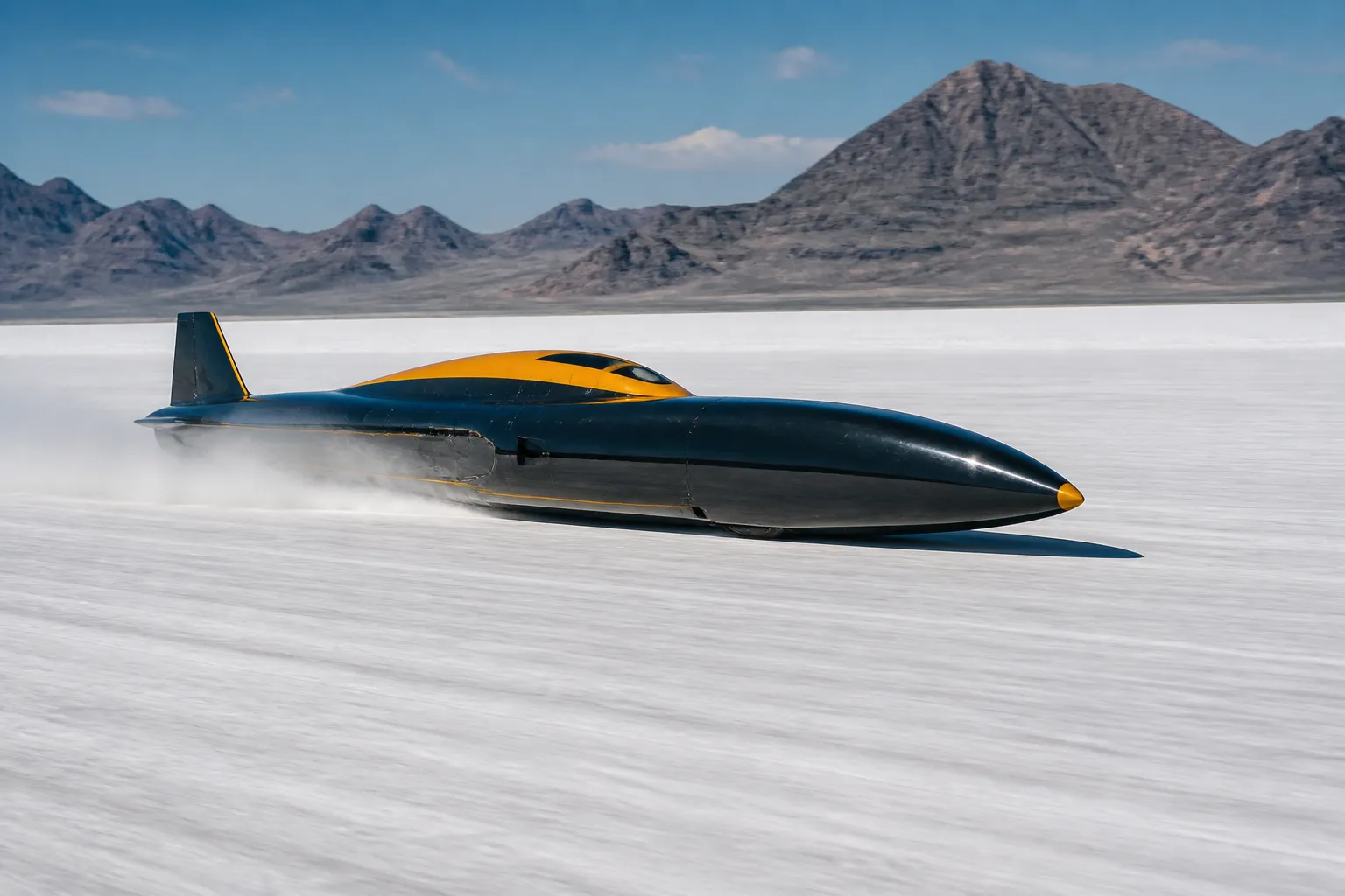 The hydrogen-powered JCB Hydromax set an SCTA class record at Bonneville