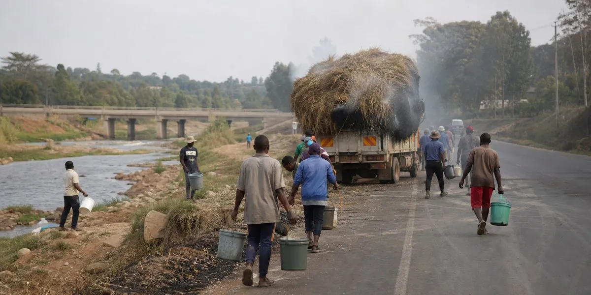 Driver in Kenya steers burning truck into river and suffers burns — Nation Kenya