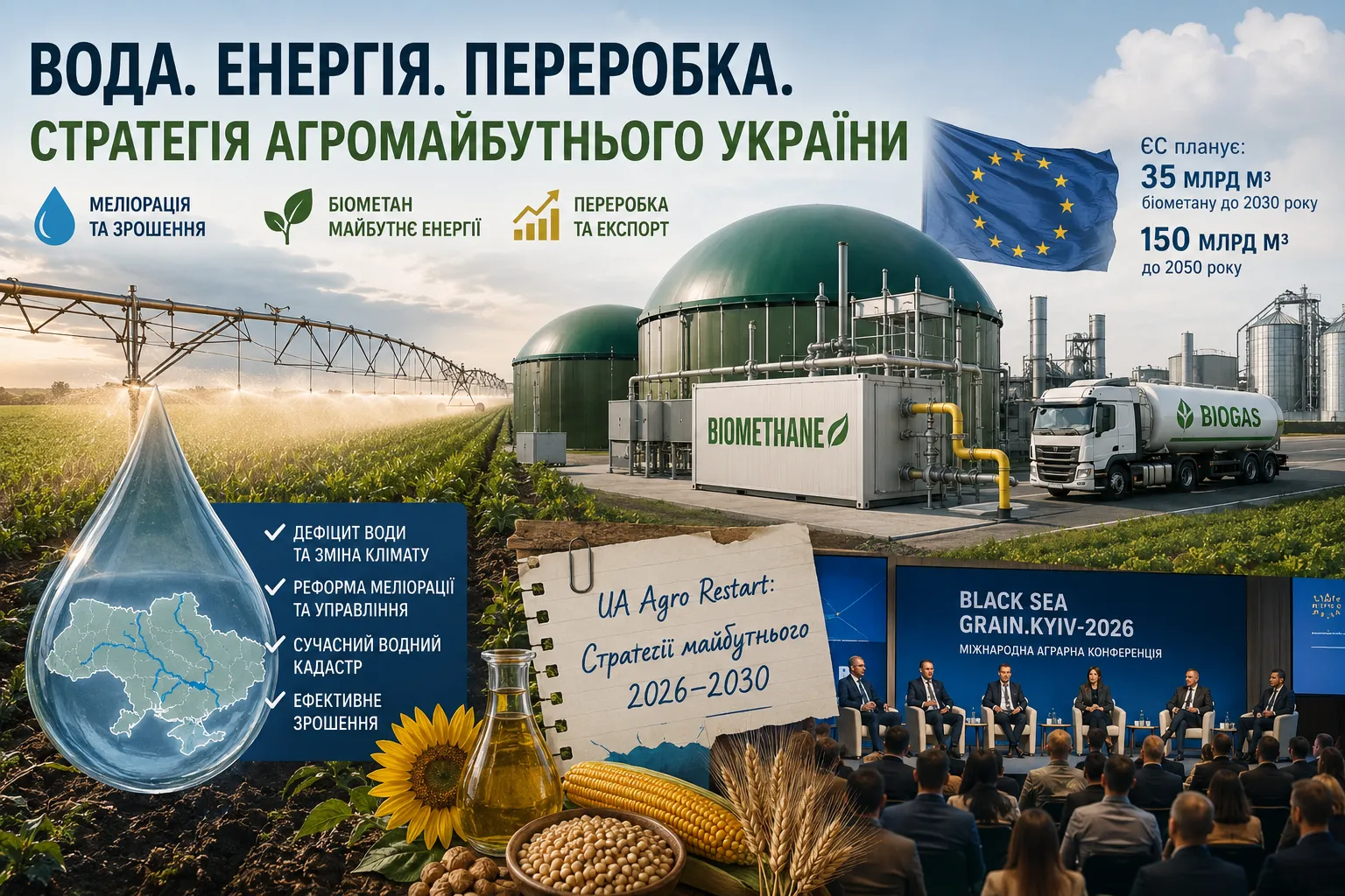 Вода, біометан і нова аграрна стратегія: про що говорили на BLACK SEA GRAIN.KYIV-2026