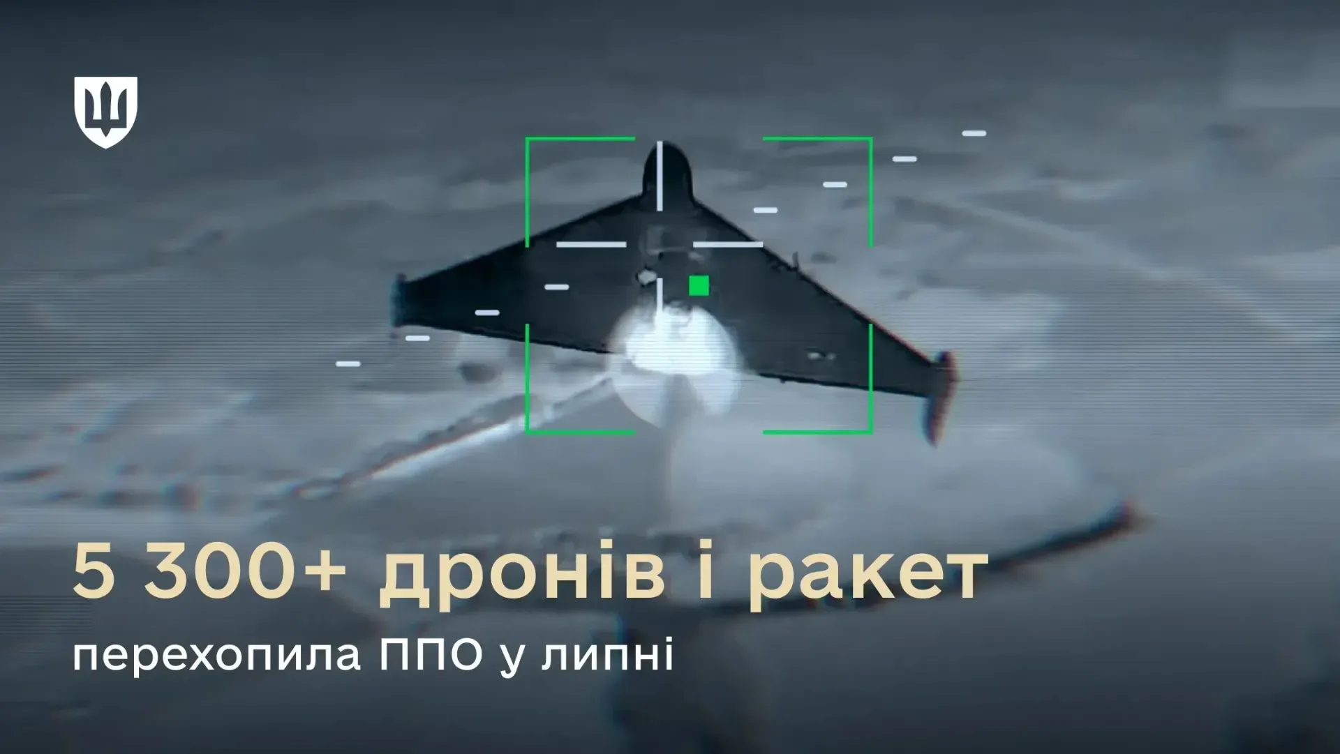 В июле системы ПВО Украины перехватили более 5300 российских дронов и ракет