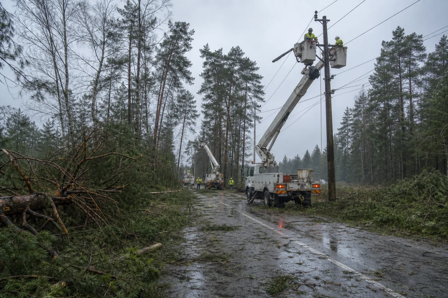 6800 gospodarstw domowych na Łotwie nadal bez prądu po burzy