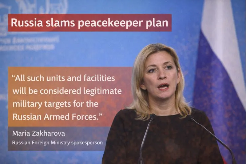 Росія різко розкритикувала план розміщення європейських миротворців