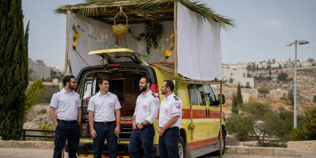 Magen David Adom resumes mobile sukkah on ambulance in Israel — Jerusalem Post