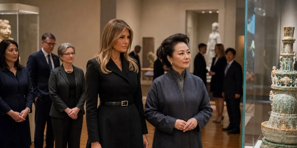 Мелания Трамп и Пэн Лиюань посетили музей в Вашингтоне — Asharq Al-Awsat
