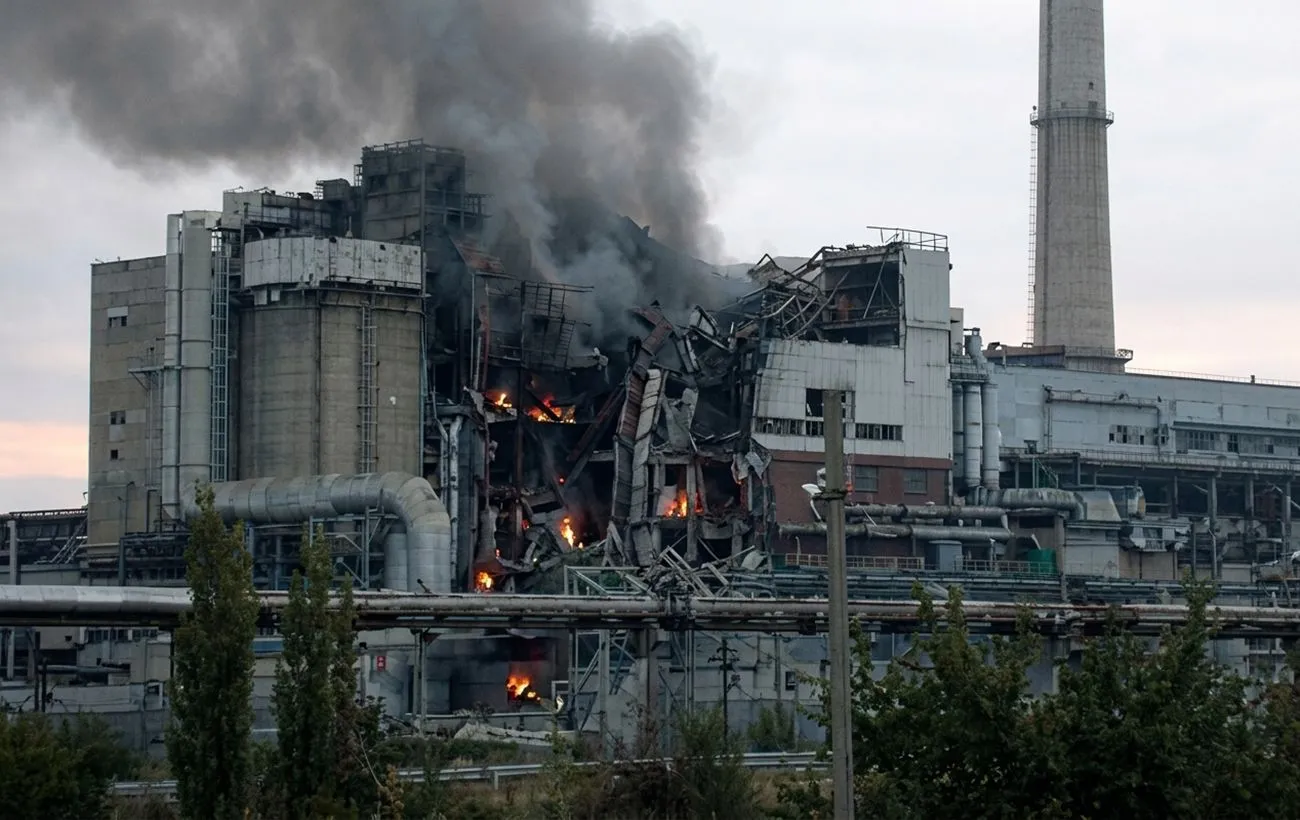 The Kherson Thermal Power Plant suffered serious damage following attacks by the Russian Federation