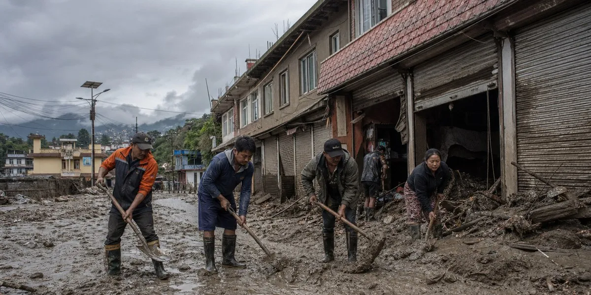 Після повені в Непалі жителі Нуакота шукають майно під мулом — Kathmandu Post