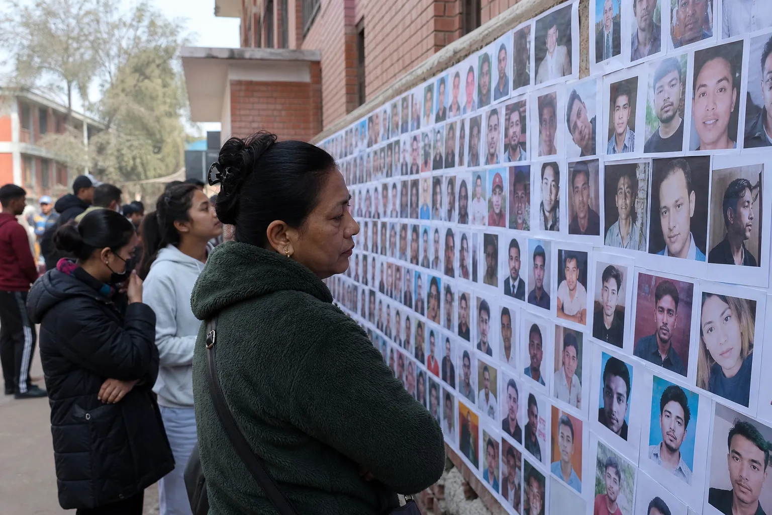 In Kathmandu, relatives post photos of those missing after devastating flood
