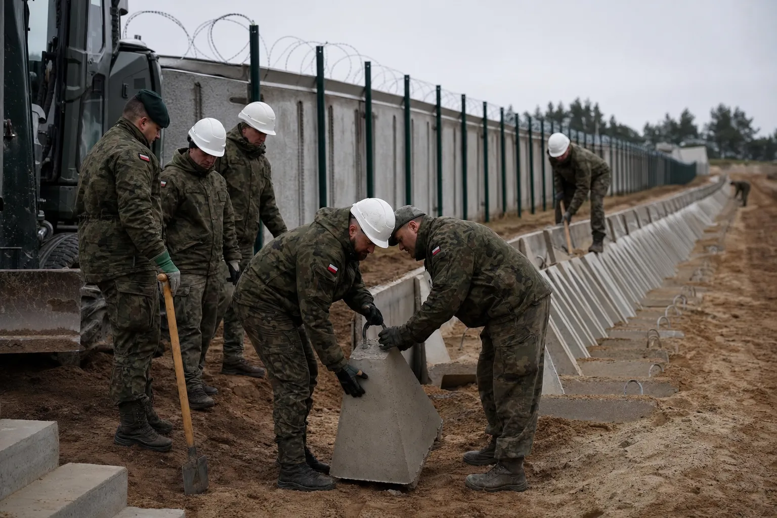 Niemieccy żołnierze pomagają Polsce w umacnianiu granicy z Rosją