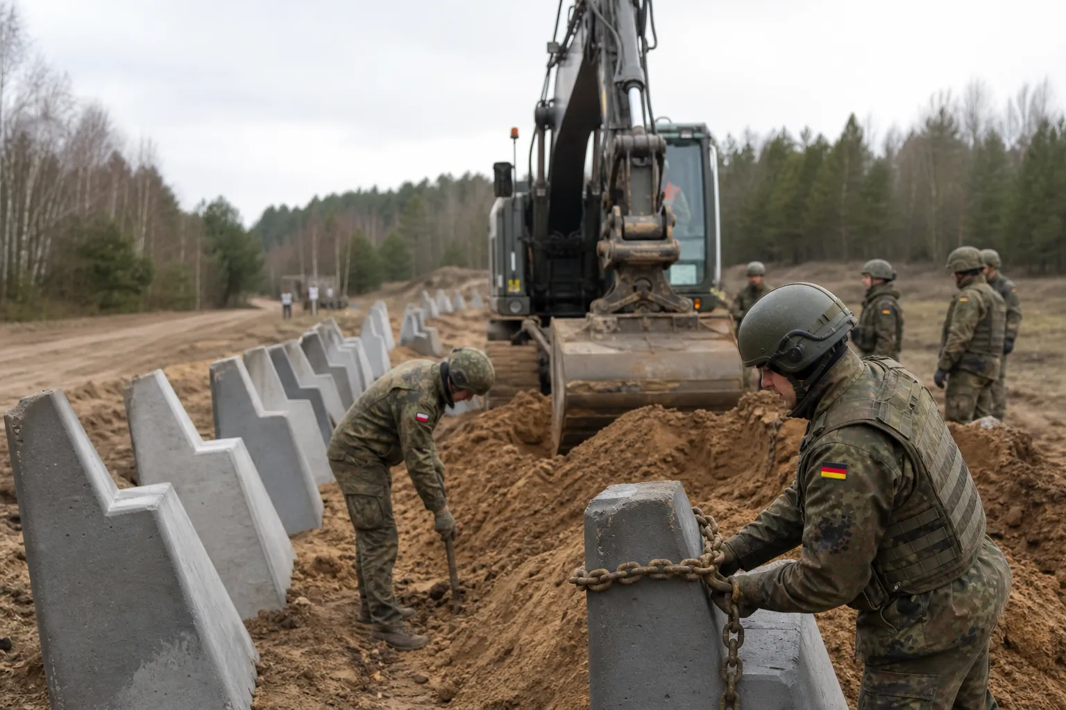 Немецкие военные помогают Польше укреплять границу с Россией