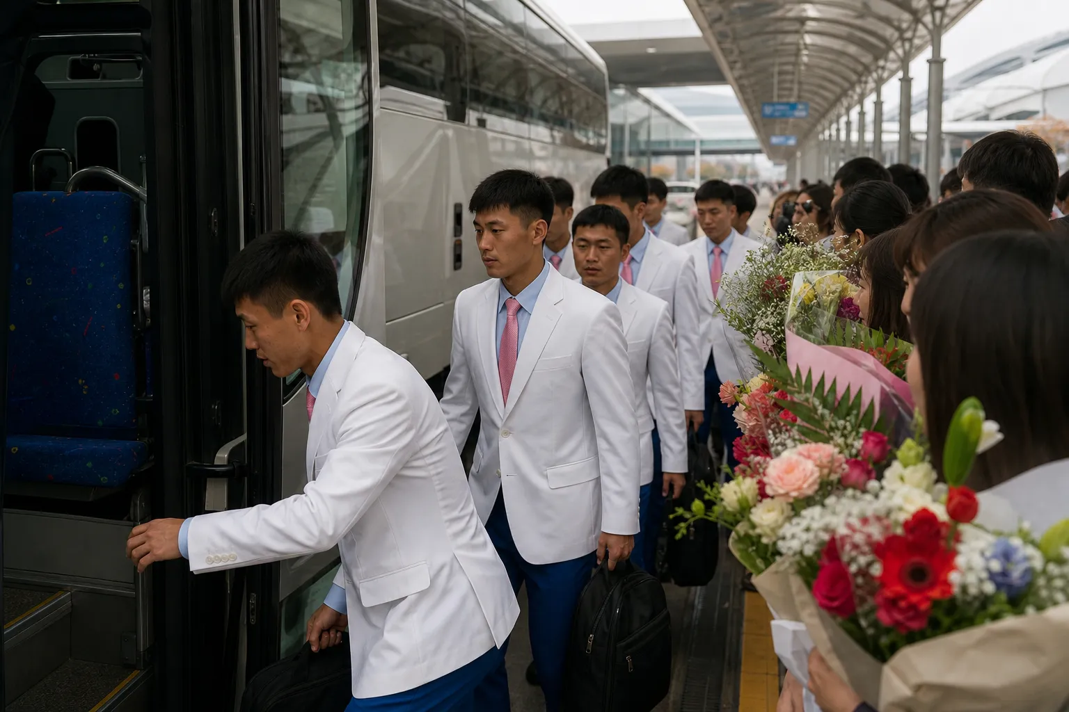 North Korean football team arrives in Japan for Asian Games